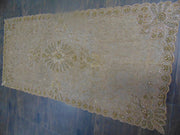 Golden Embroidered  6 seat Dining Table Cover