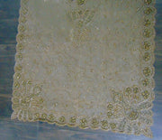 Golden Embroidered  6 seat Dining Table Cover