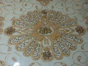 Golden Embroidered  6 seat Dining Table Cover
