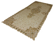 Golden Embroidered  6 seat Dining Table Cover