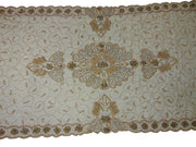 Golden Embroidered  6 seat Dining Table Cover