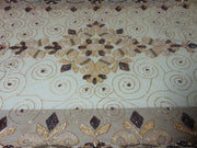 Golden Embroidered  6 seat Dining Table Cover