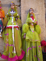 India Rajasthani Wood Puppets Kathputli String