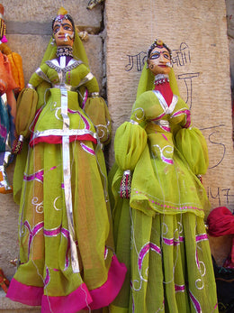 India Rajasthani Wood Puppets Kathputli String