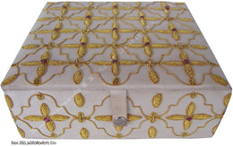 GOLDEN ZARI WORK JEWELERY BOX(8