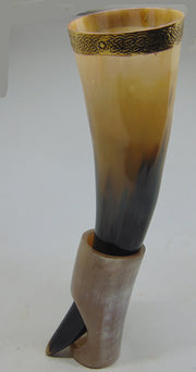 Horn Large Viking Drinking Horn with Stand  Beer Mug