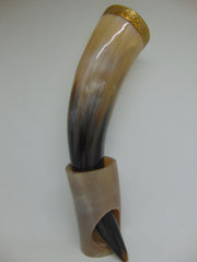 Horn Large Viking Drinking Horn with Stand  Beer Mug