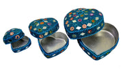 A Set of 3pcs Glitter Mirror Work Beaded Jewellery Boxes Lac Item (Multi)