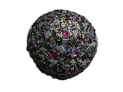 NON GLITTER ROUND BOX WITH MULTICOLOR BEAD
