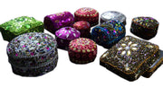 GLITTER HUT SHAPE BOX WITH MULTICOLOR BEAD
