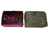 GLITTER HUT SHAPE BOX WITH MULTICOLOR BEAD
