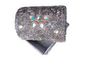GLITTER HUT SHAPE BOX WITH MULTICOLOR BEAD