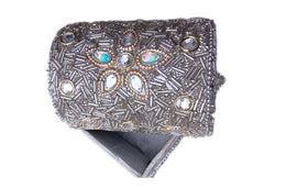 GLITTER HUT SHAPE BOX WITH MULTICOLOR BEAD