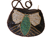 BEADED COIN WRIST HAND BAG
