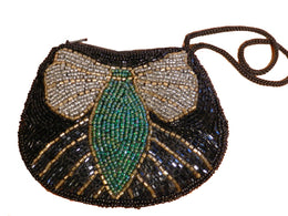 BEADED COIN WRIST HAND BAG