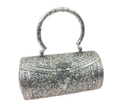 Silver Brass Metal bag Bridal Clutch Party Purse