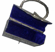 RECTANGULAR  LINING VINTAGE PURSE BRASS BAG