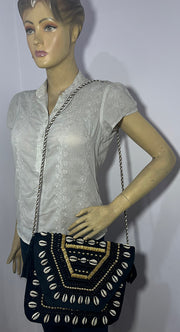 Shell sequin embellished banjara  Boho bag clutch