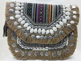 Shell sequin banjara  Boho bag clutch