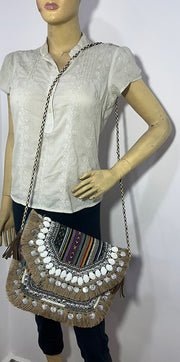 Shell sequin banjara  Boho bag clutch