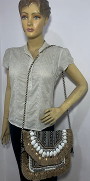 Shell sequin banjara  Boho bag clutch