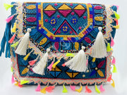 Multicolor Hand Embroidered Boho Clutch Purse Bag