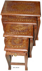 WOODEN FOLDING STOOL TABLE