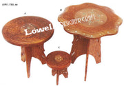 WOODEN FOLDING STOOL TABLE