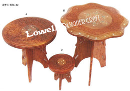 WOODEN FOLDING STOOL TABLE