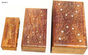 WOODEN HAND CARVED JEWELRY BOX