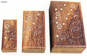 WOODEN HAND CARVED JEWELRY BOX
