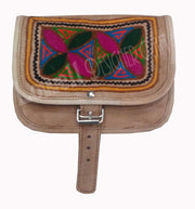 ARI EMBROIDERY LEATHER LONG SHOULDER HANDLE BAG