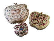 APPLE SHAPED HANDMADE MEENAKARI DRY FRUIT BOX