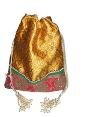 BROCADE FABRIC POUCH FOR 1 KG ALMOND