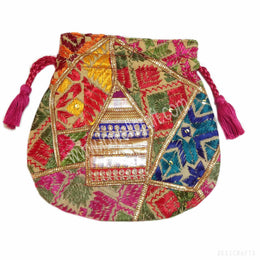 MULTICOLOR PHULKARI POTLI PURSE