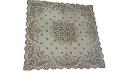 JUTE FABRIC EMBROIDERY TABLE COVER
