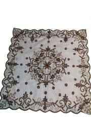 JUTE FABRIC EMBROIDERY TABLE COVER