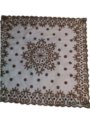 JUTE FABRIC EMBROIDERY TABLE COVER