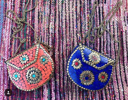 HANDMADE VINTAGE METAL CLUTCH SLING BAG