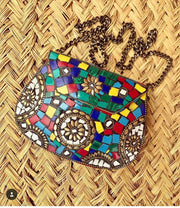 HANDMADE VINTAGE METAL CLUTCH SLING BAG