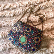 HANDMADE VINTAGE METAL CLUTCH SLING BAG