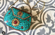 HANDMADE VINTAGE METAL CLUTCH SLING BAG