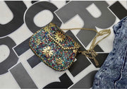 ETHNIC VINTAGE INDIAN MOSAIC METAL CLUTCH