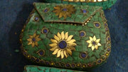 ETHNIC VINTAGE INDIAN MOSAIC METAL CLUTCH