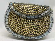 Handcrafted MOP Mosaic metal Clutch Bag