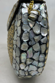 Handcrafted MOP Mosaic metal Clutch Bag