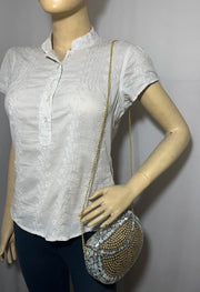 Handcrafted MOP Mosaic metal Clutch Bag