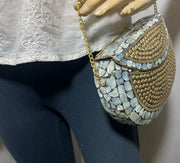 Handcrafted MOP Mosaic metal Clutch Bag
