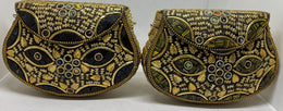 Brass Decoration Eye Clutch Bag