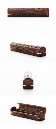 WOODEN BOX INCENSE BURNER